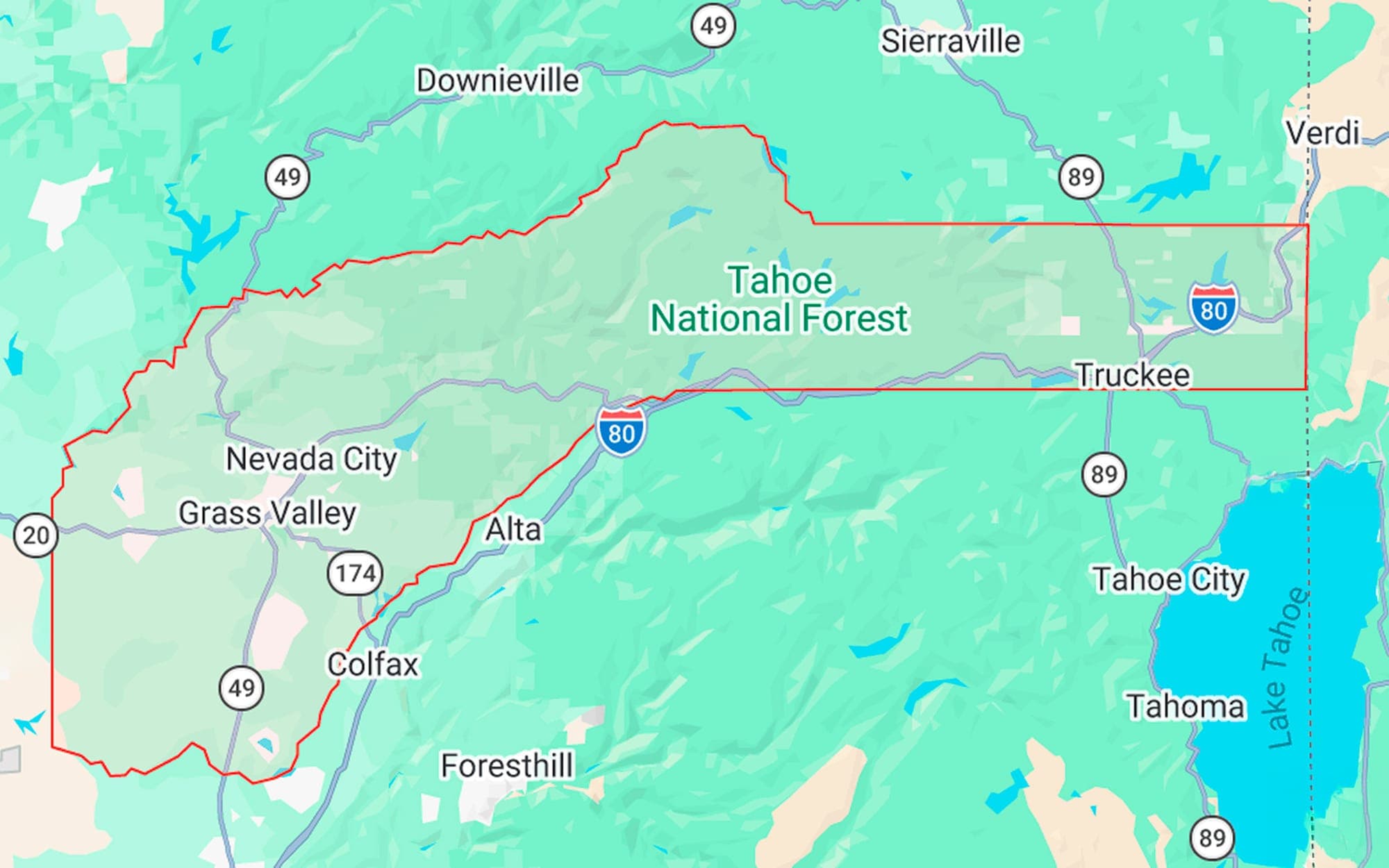 Nevada County service-territory map.